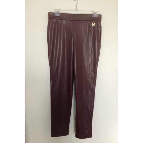 Michael Kors Faux Leather Leggings in Merlot - S - Picture 1 of 7
